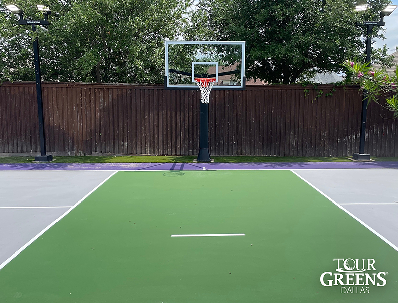 Multi-sport hard court installation in Houston