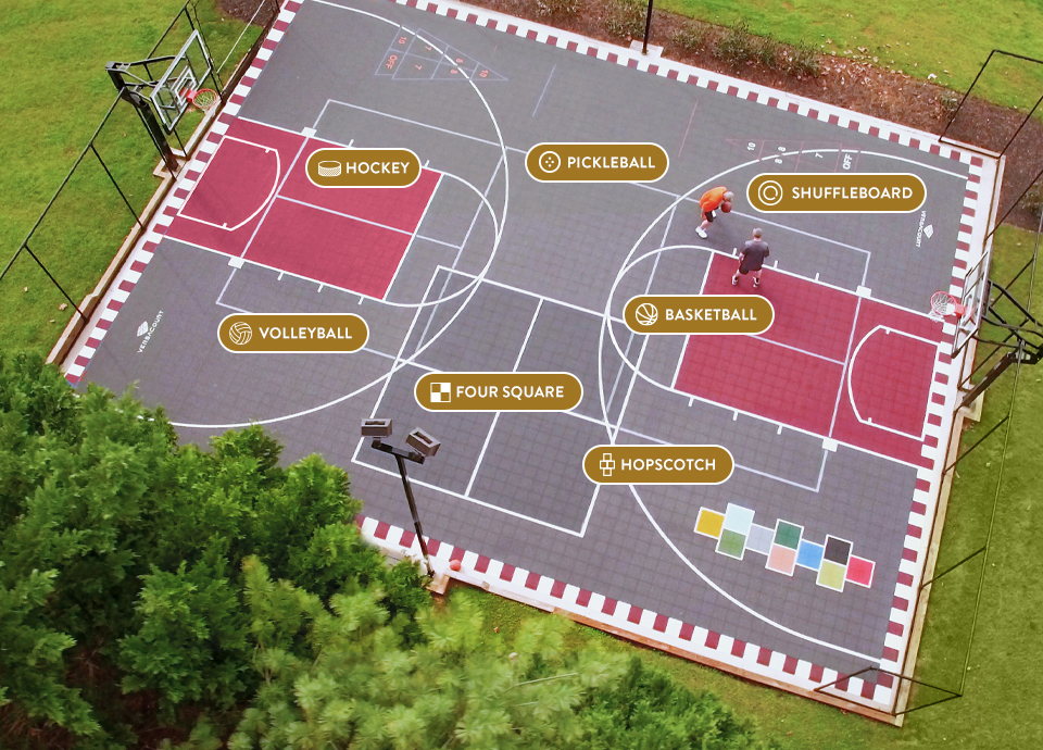 Tour Greens Houston game court installation project