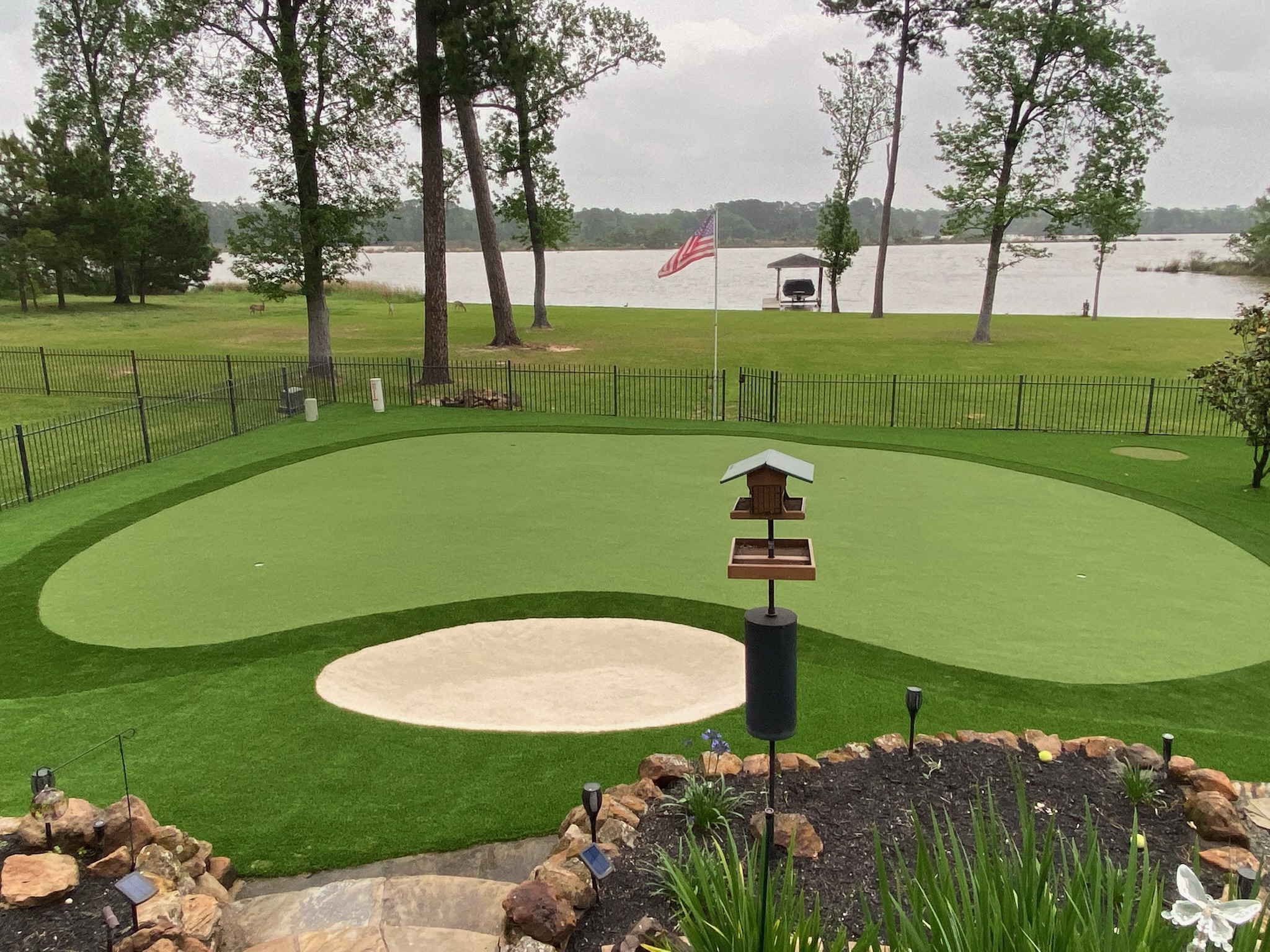 Custom synthetic putting green installation process
