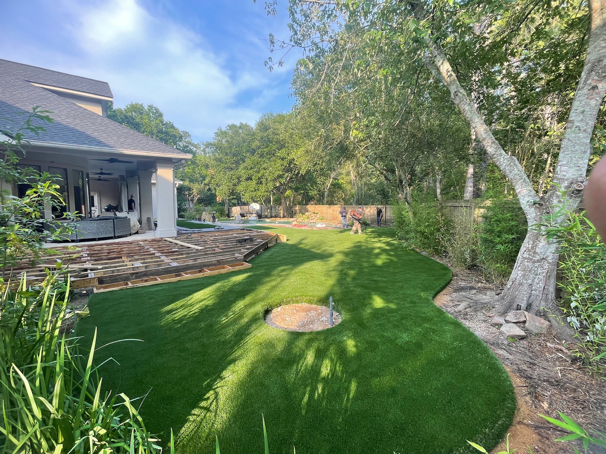 Custom synthetic putting green installation process