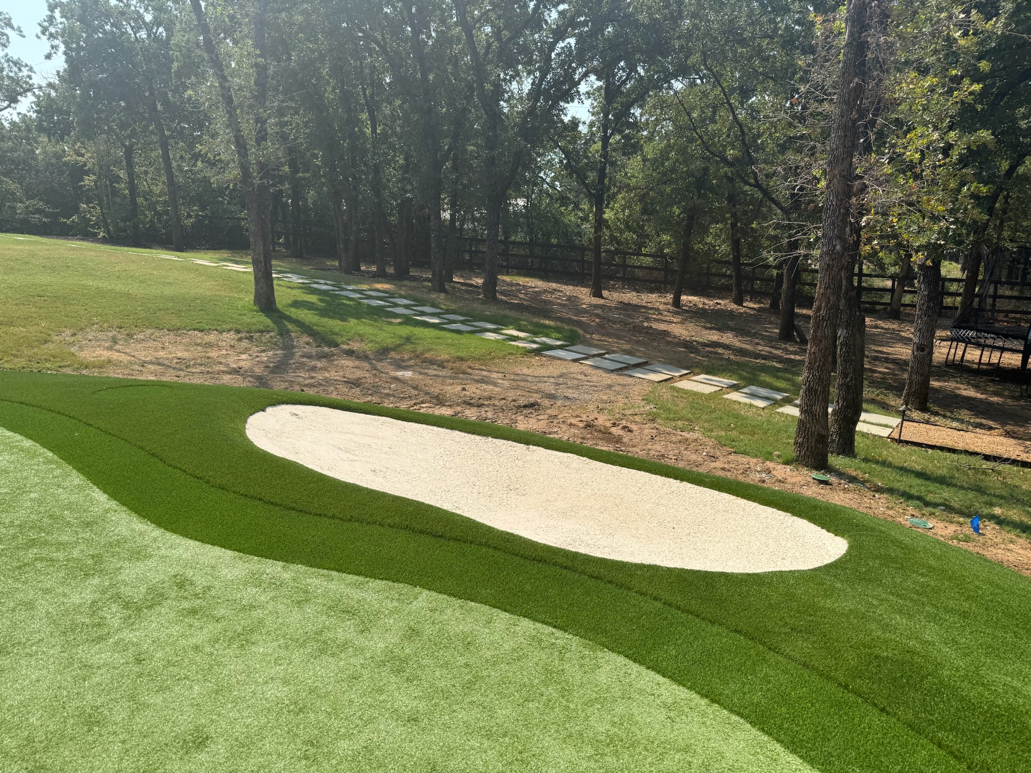 Custom synthetic putting green installation process