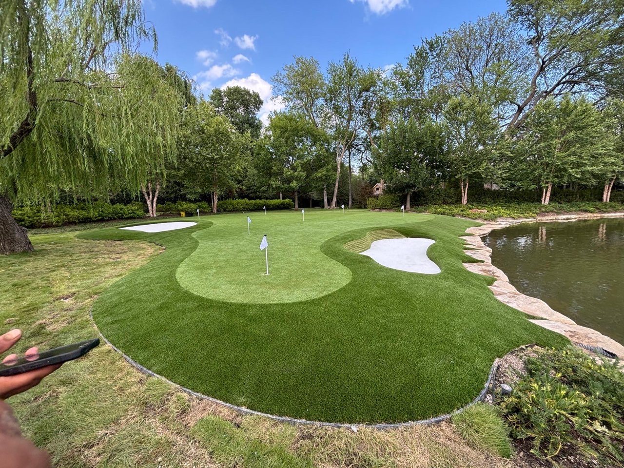 Custom synthetic putting green installation process