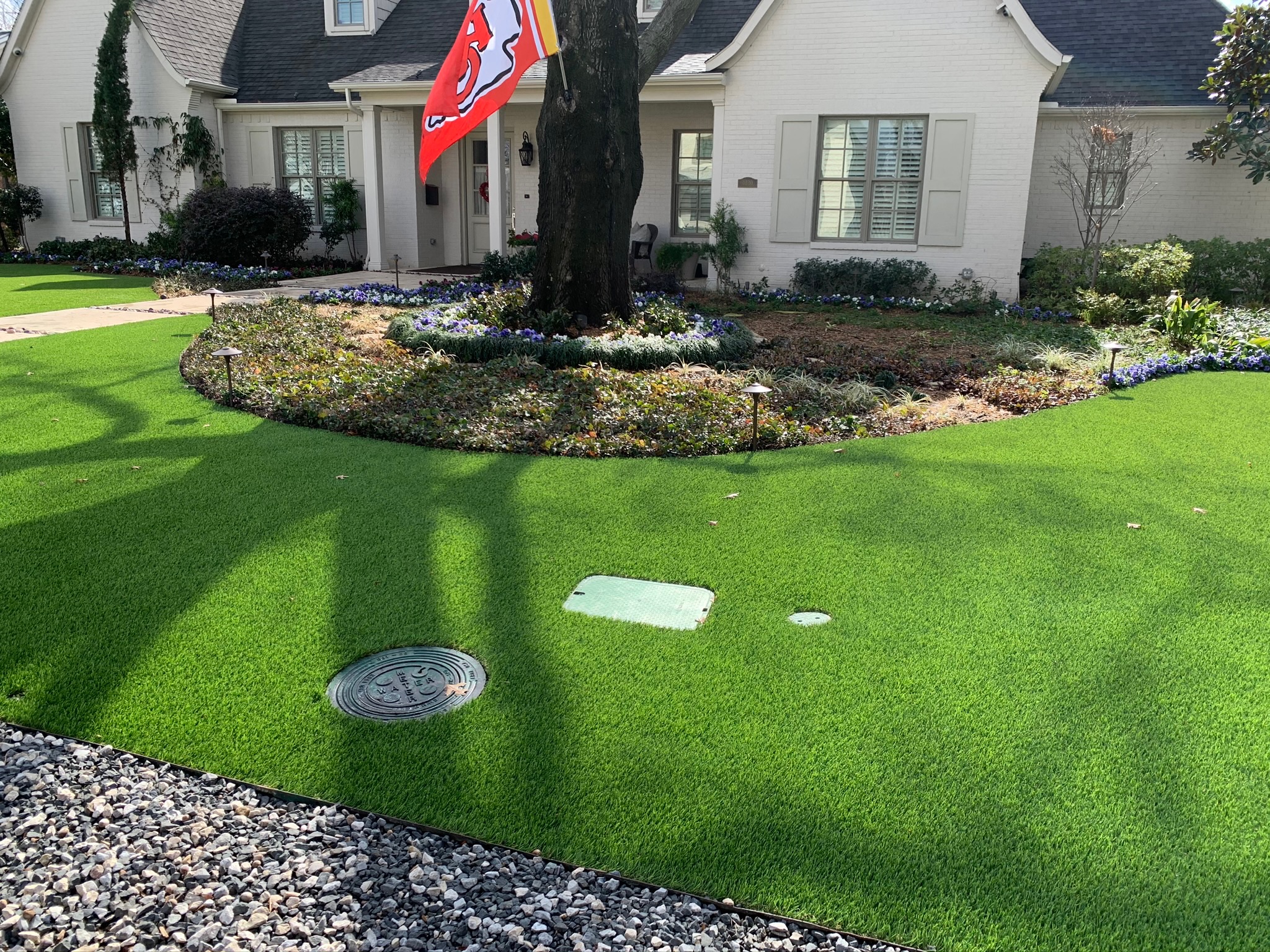 Custom synthetic putting green installation process