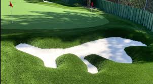 Backyard Putting Green with Artificial Grass Sand Trap